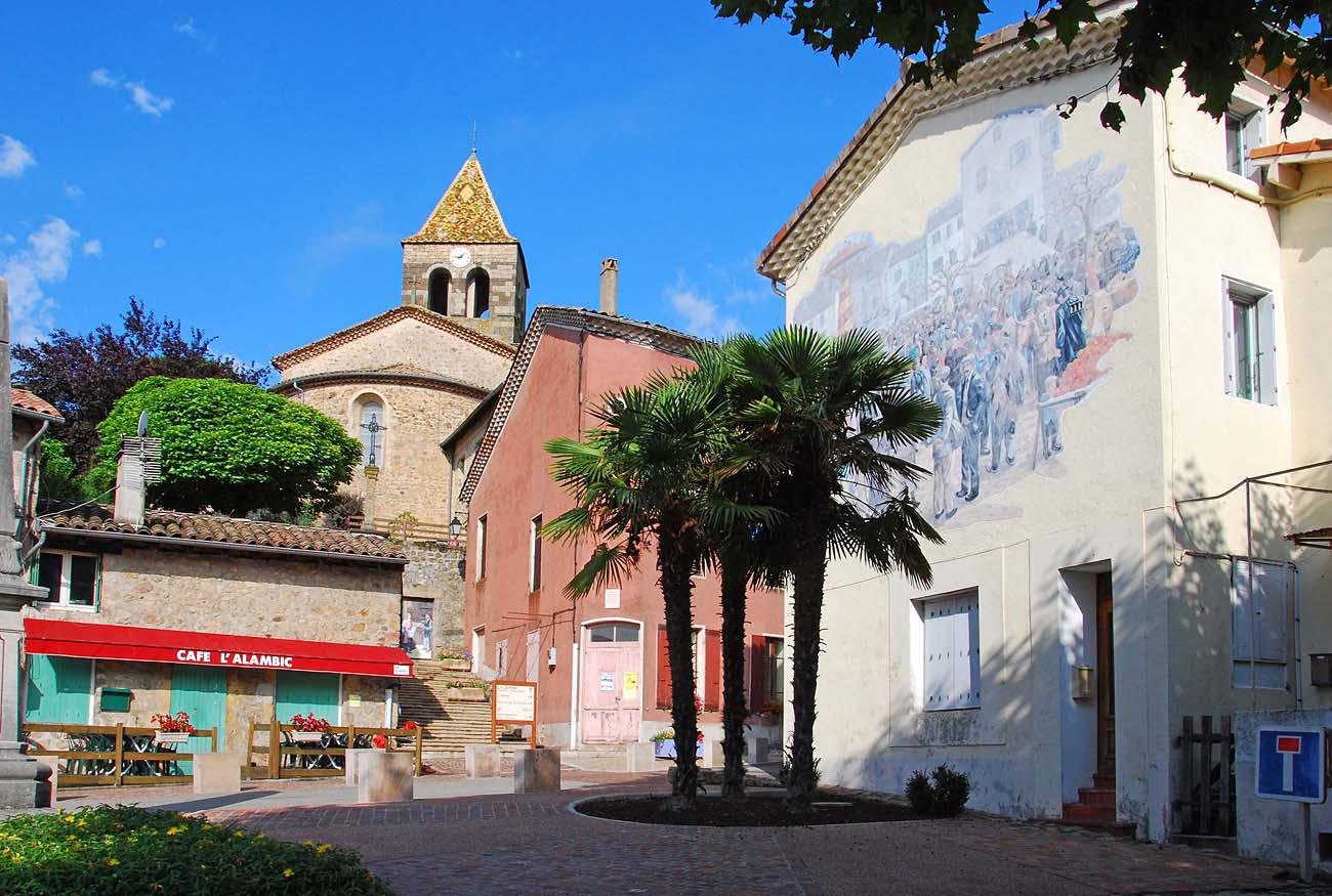  la Fresque à l'entrée de Meyras